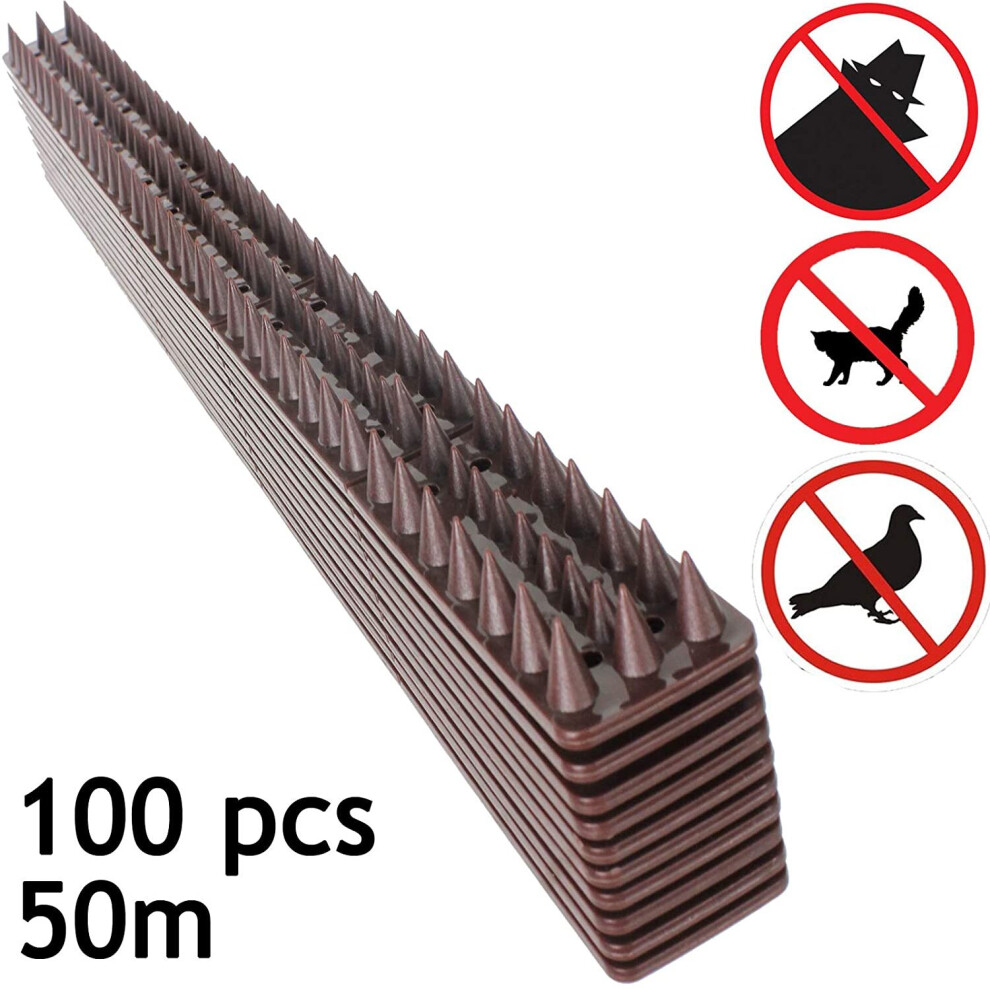 Spares2go Garden Fence Wall Anti-Climb Security Spikes (100 Pcs, 50M)