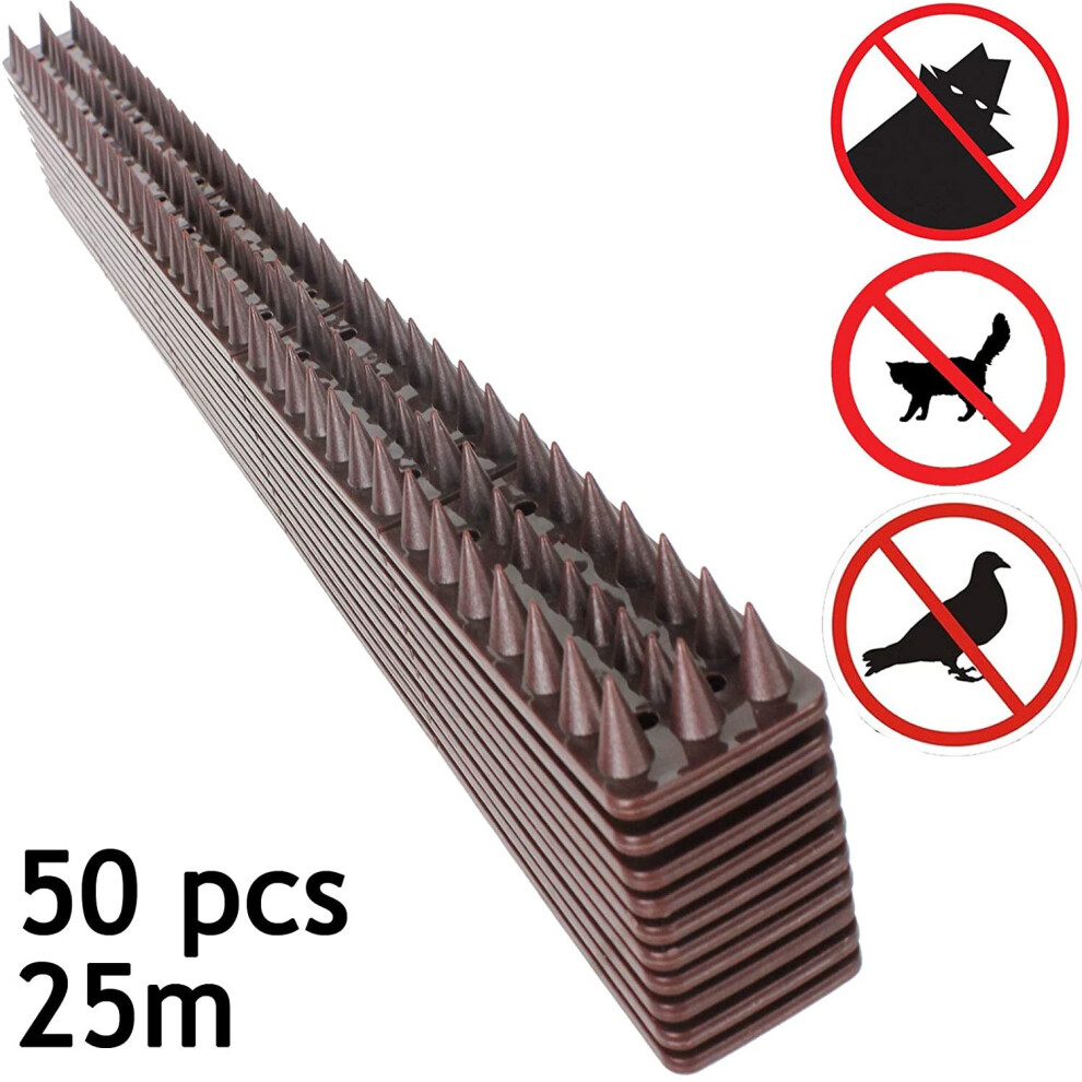 Spares2go Garden Fence Wall Anti-Climb Security Spikes (50 Pcs, 25M)