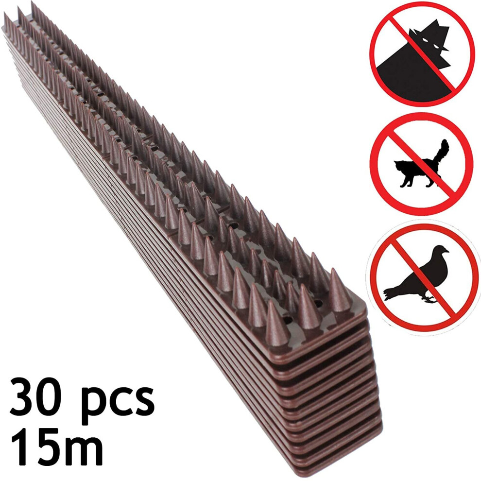 Spares2go Garden Fence Wall Anti-Climb Security Spikes (30 Pcs, 15M)