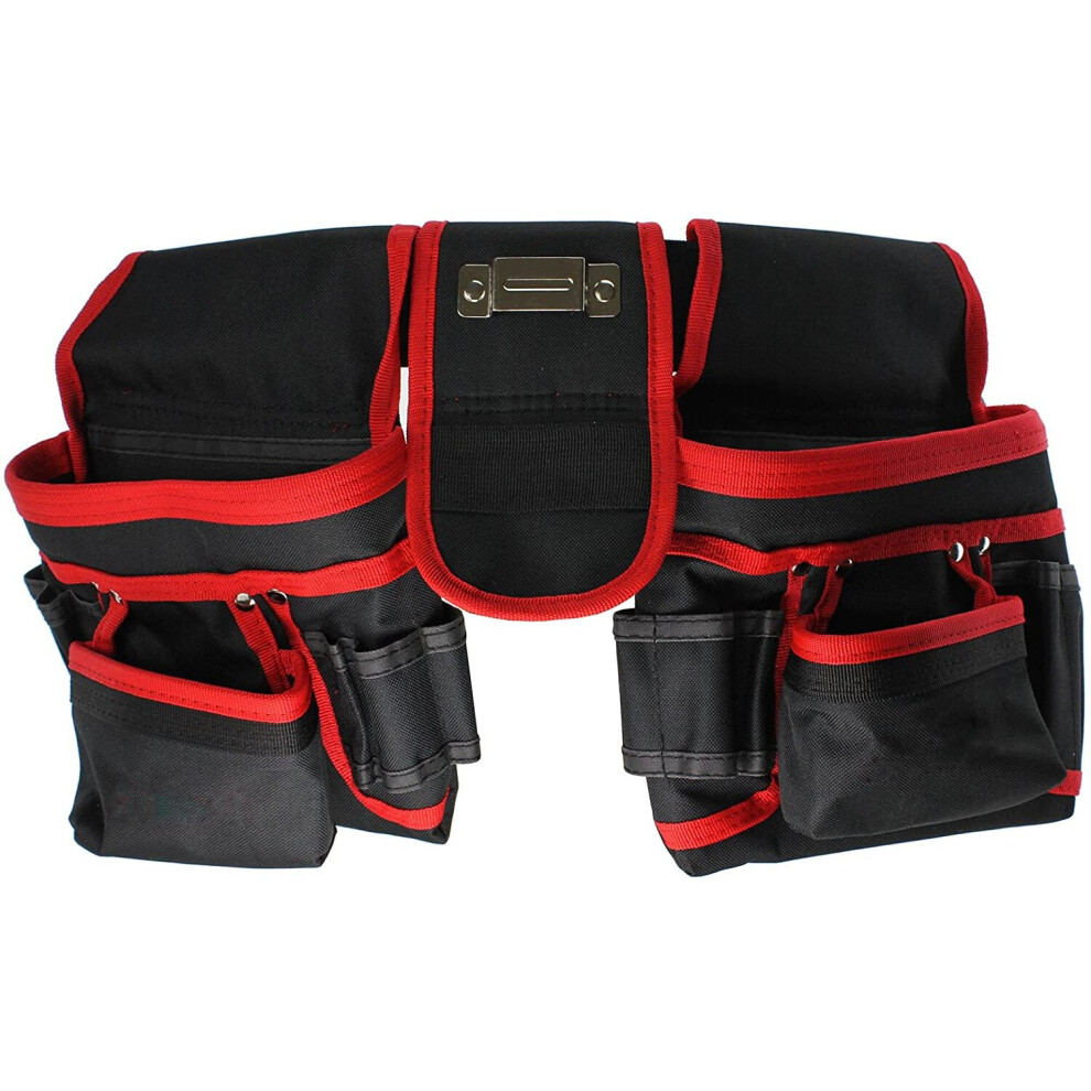 Heavy Duty 20 Pocket Double Tool Belt Pouch for DIY Trade Jobs Joiners Carpenters Builders