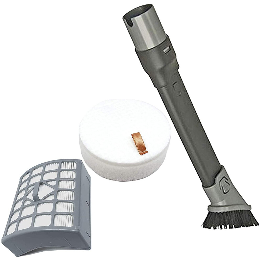Spares2go Hepa Filter Kit + 2-In-1 Dusting Brush Crevice Tool For Shark Nv340 Vacuum Cleaner