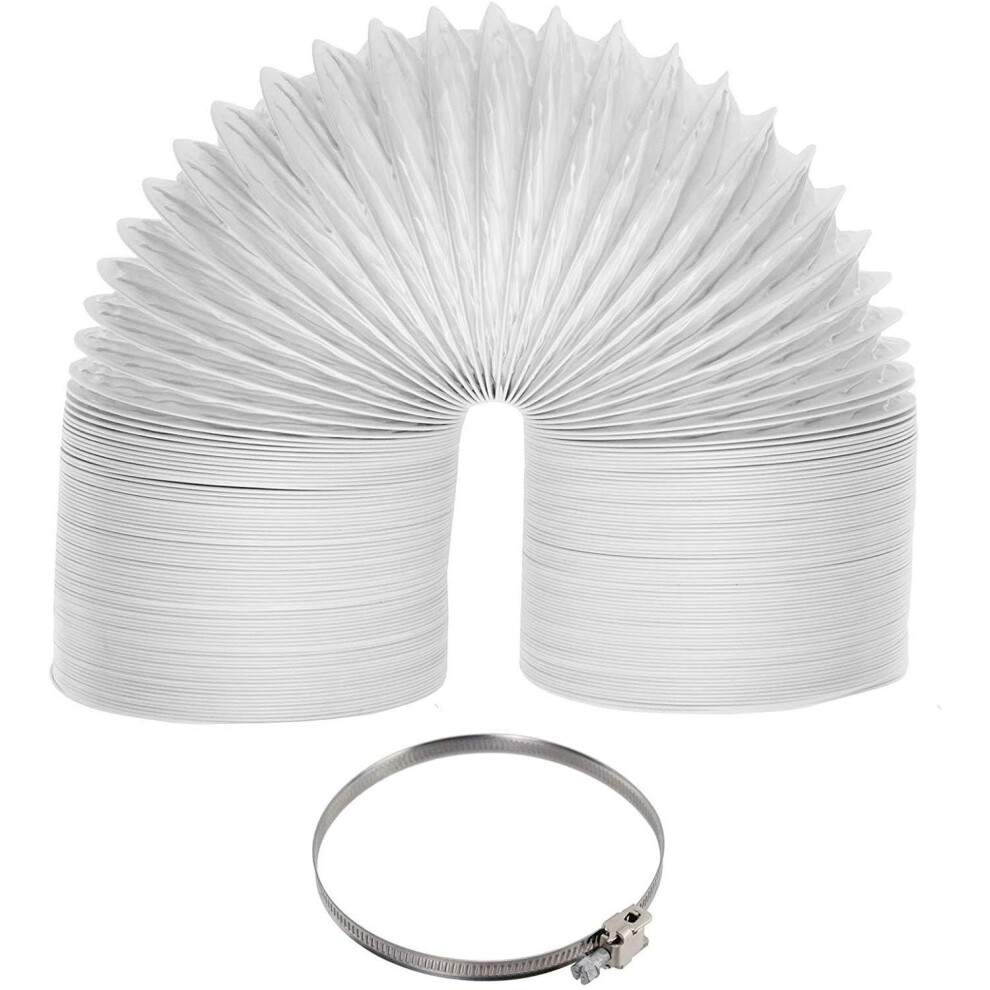 Spares2go Universal Tumble Dryer Extra Long Vent Hose & Screw Clip Kit (6 Metre, 100Mm Diameter)