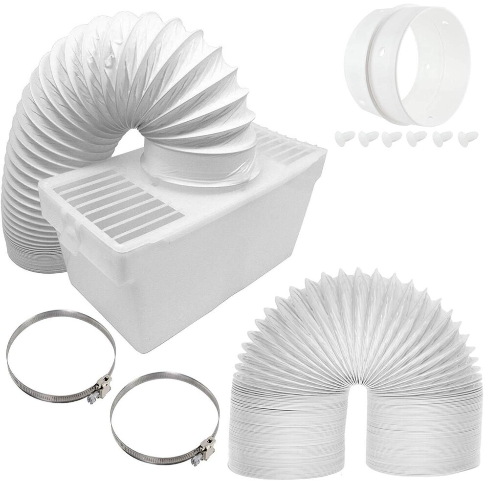 Universal Tumble Dryer Condenser Vent Box + Extra Long 6m Vent Hose Pipe (4" / 100mm)