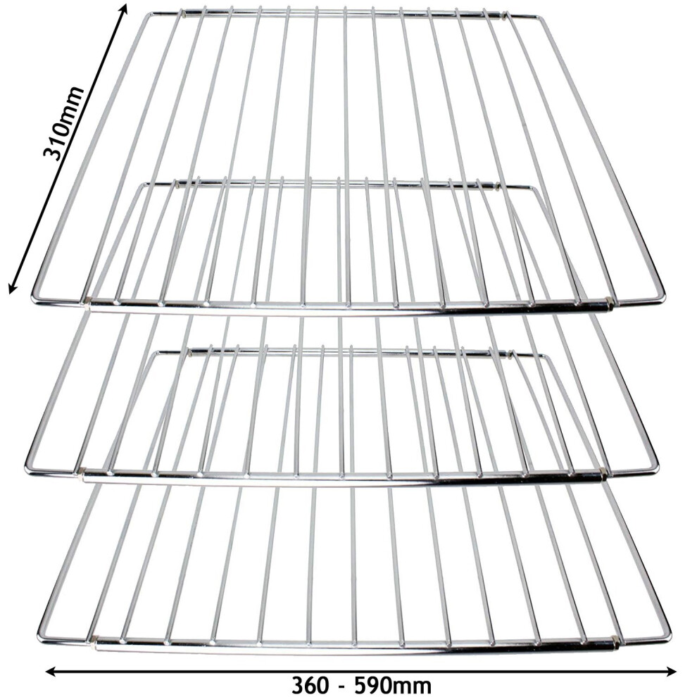 Spares2go Adjustable Extendable Shelf For Fagor Oven Cooker (310 X 360-590Mm, Pack Of 3)