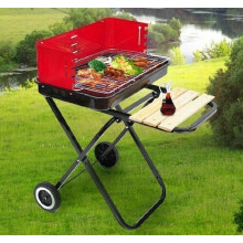 Foldable Charcoal Trolley Barbecue ,BBQ Grill, Black,Red, Best