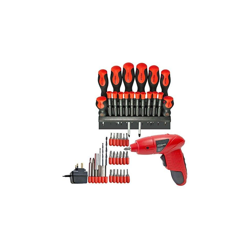 18 Piece Precision Magnetized Screwdriver Set & Mini Cordless Rechargeable 4.8v Electric Screwdriver + Power Drill