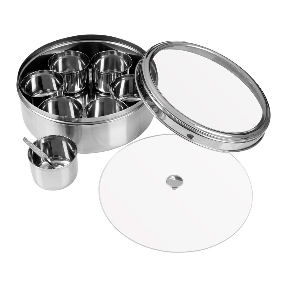 Spice Container Seven Piece Stainless Steel Set