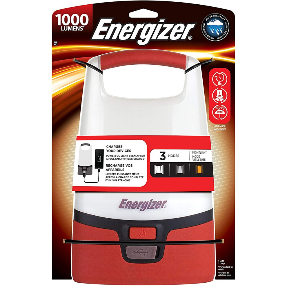 Energizer LED Camping Lantern + POWERBANK-1000 Lumen, Red           [Energy Class A+]