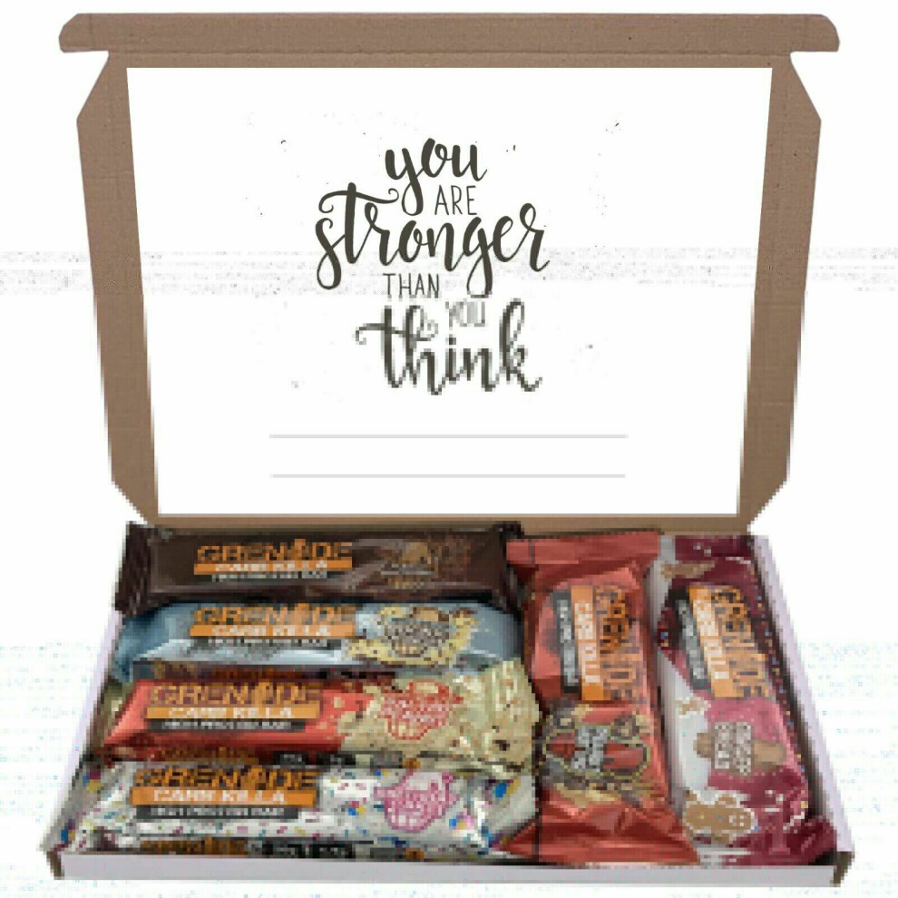 Gift Hamper (You Are A Stronger Than You Think) Grenade Mixed 6 Flavour Bars Bar Box