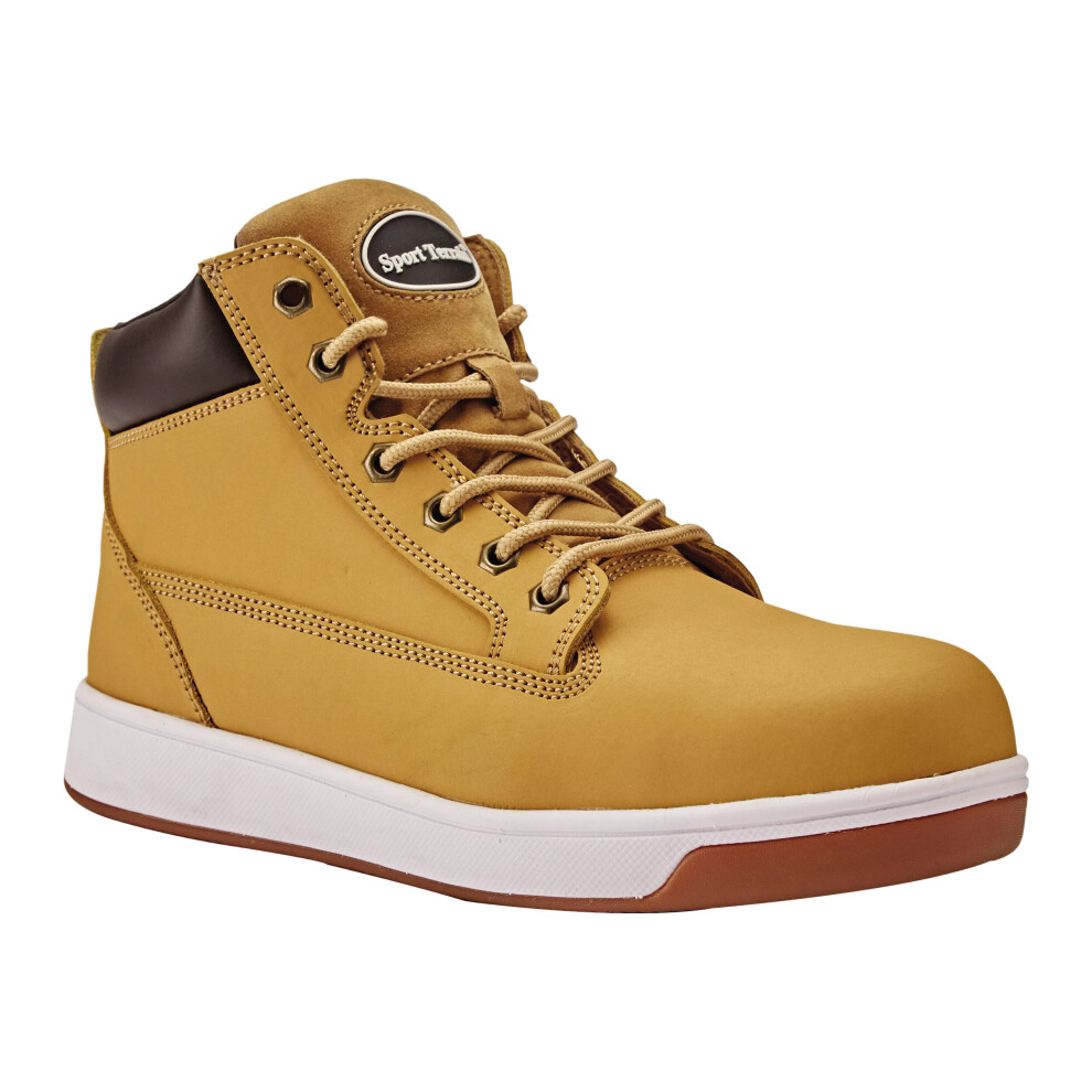 Photos - Safety Equipment (5) Mens Casual Safety Trainer Shoes High Top Work Boots HONEY Brown