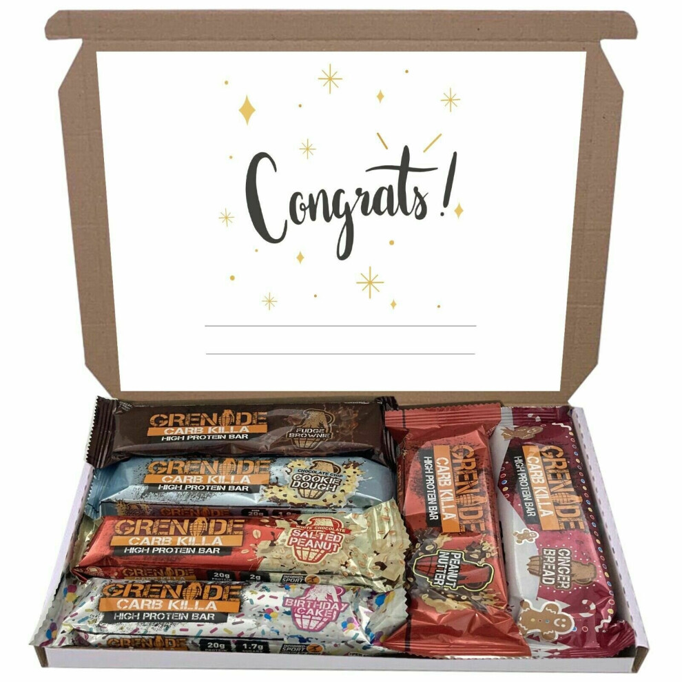 Gift Hamper (Congrats) Grenade Mixed 6 Flavour Bars Bar Box