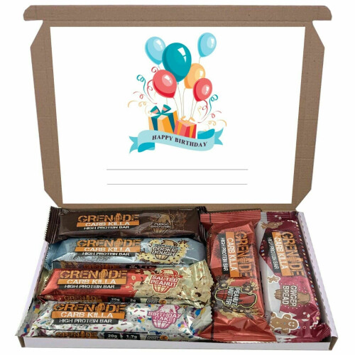 (Birthday - 2) Grenade Mixed 6 Flavour Bars Bar Gift Hamper Box
