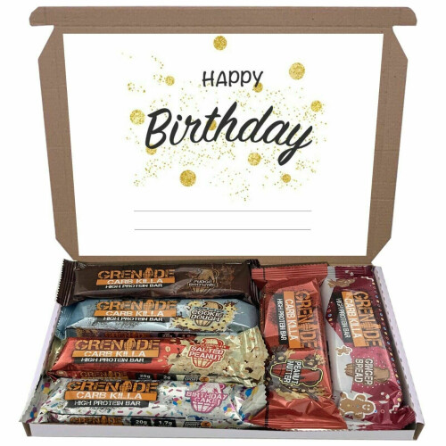 (Birthday - 4) Grenade Mixed 6 Flavour Bars Bar Gift Hamper Box