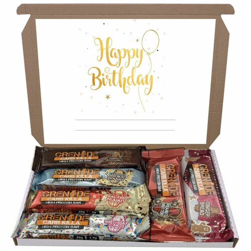 (Birthday - 3) Grenade Mixed 6 Flavour Bars Bar Gift Hamper Box