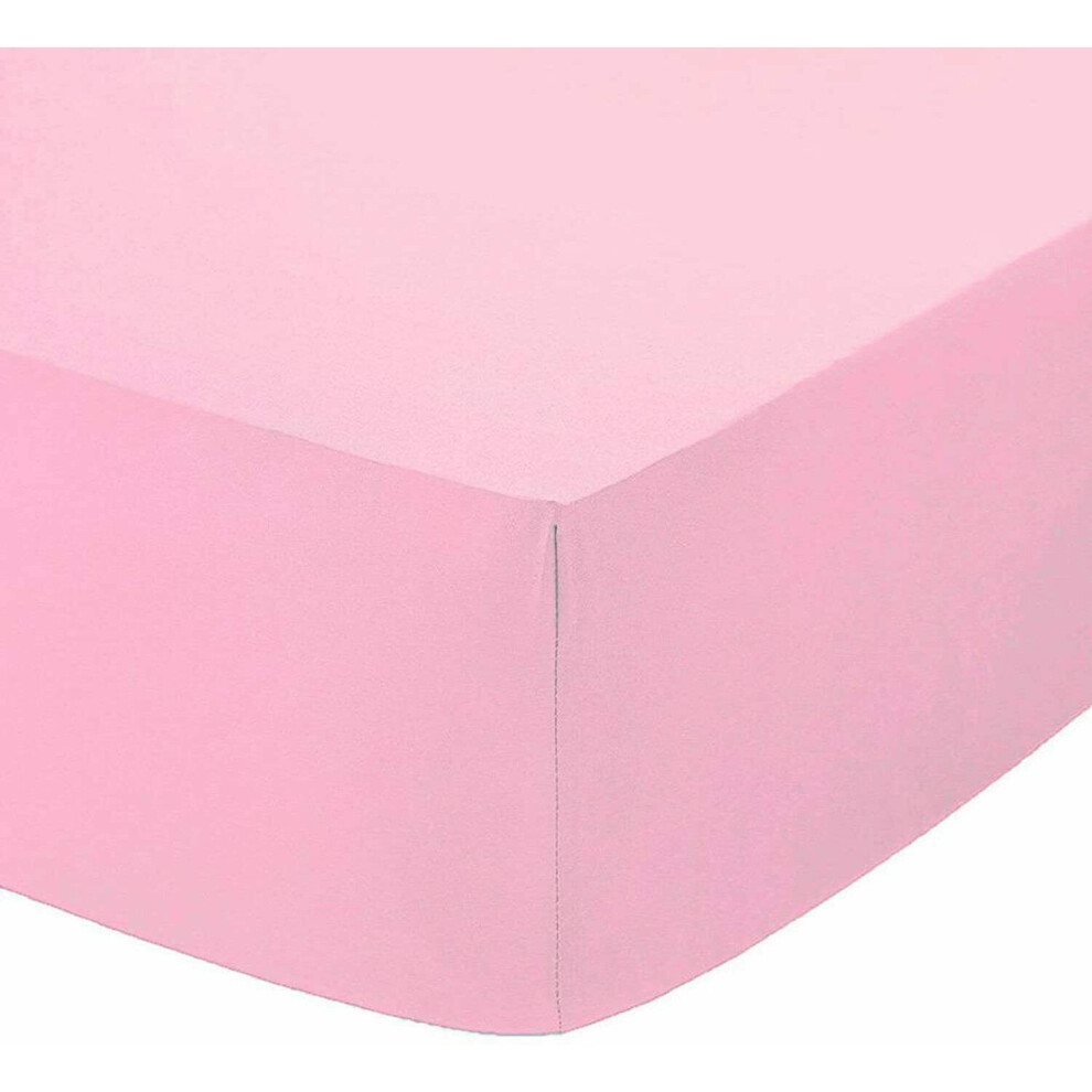 (Pink, King) Fitted Sheet 100% Egyptian Cotton 200 Thread Count-image-OPC-P6YH62H-NEW