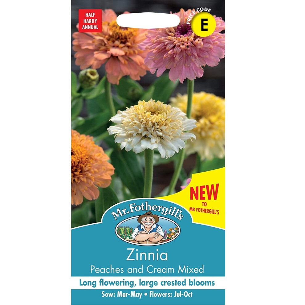 Mr Fothergill's Grow Your Zinnia Peaches & Cream Mixed Flower Seeds