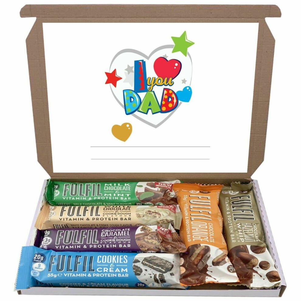 (I Love You Dad) Fulfil Protein Bars & Vitamins 6x60g Gift Hamper