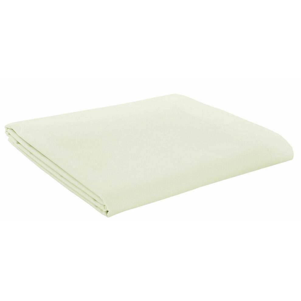 (Cream, Single ) Flat Sheet 200 Thread Count 100% Egyptian Cotton