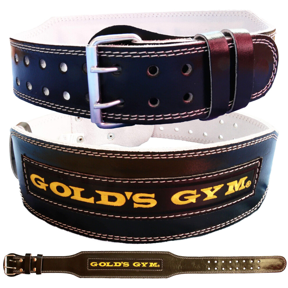 (S) Golds Gym Weight Lifting Belt Leather Lumbar Support