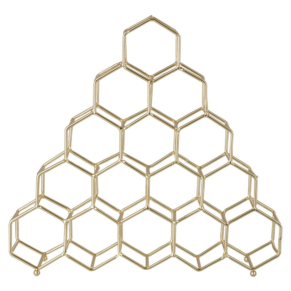 Premier Housewares Vertex 15 Bottle Plated Spice Rack Gold
