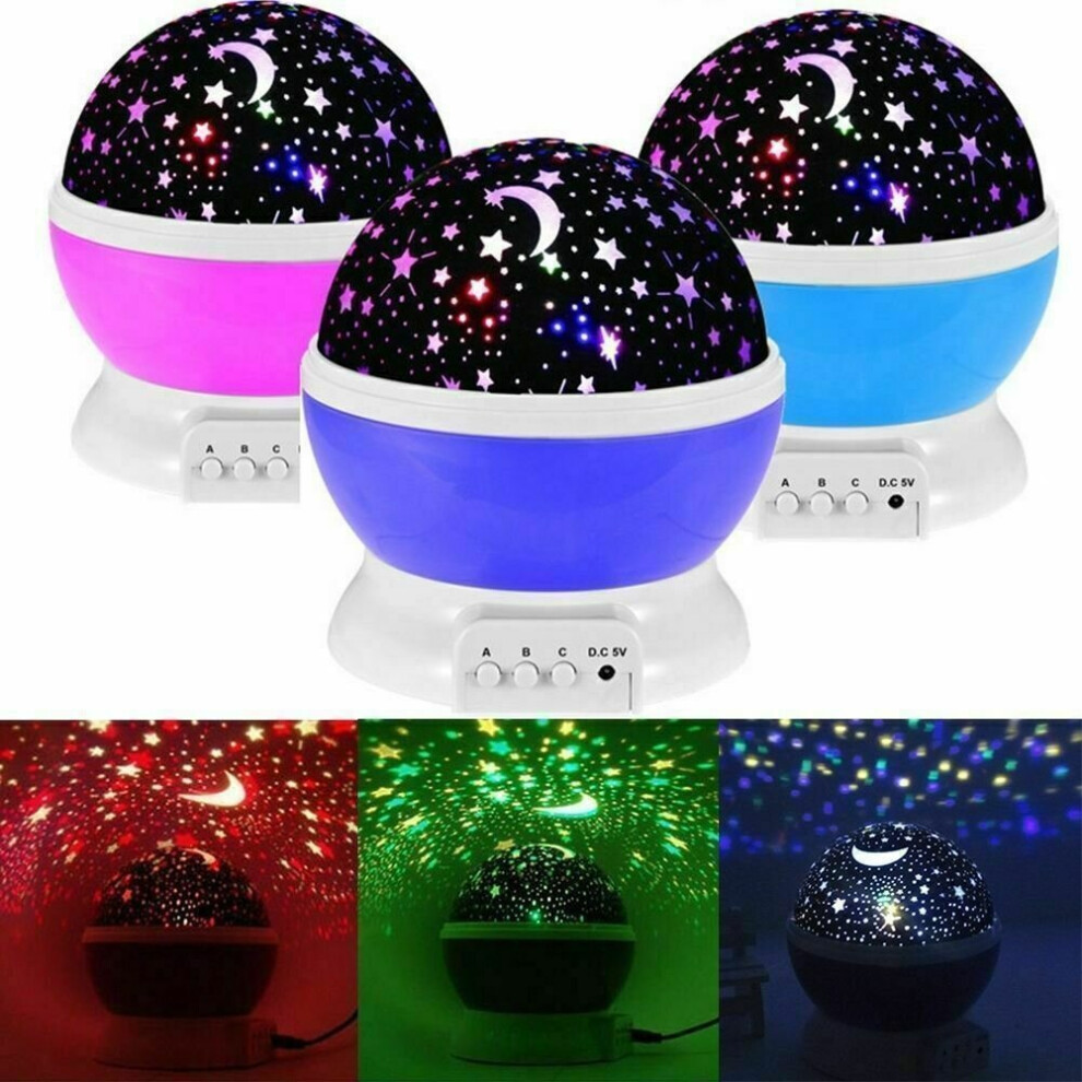 Night Sky Rotating Projection Stars Lamp Projecter Disco For Baby Kids Gn Light
