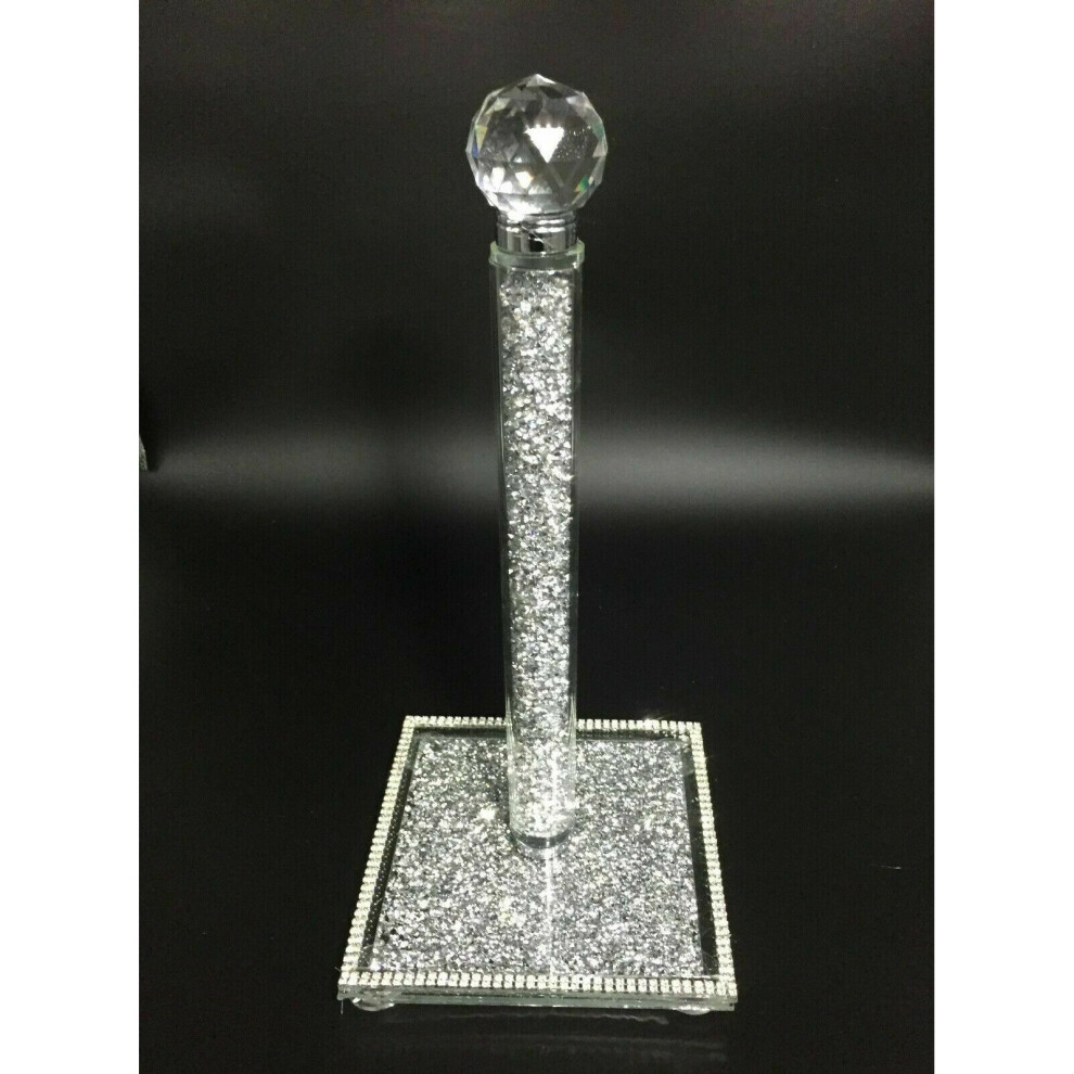 CRUSHED DIAMOND CRYSTAL KITCHEN ROLL HOLDER, TISSUE HOLDER