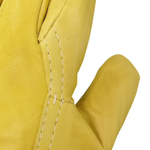 (Large) Soft Leather Lorry Driver Safety Work Gloves Fleece Cotton Lined 2