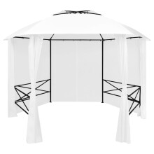 vidaXL Garden Marquee with Curtains 360x312x265 cm White 180 g/m² Patio Canopy