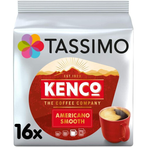 Tassimo Kenco Americano Smooth Coffee Pods (Pack of 5, Total 80 pods)