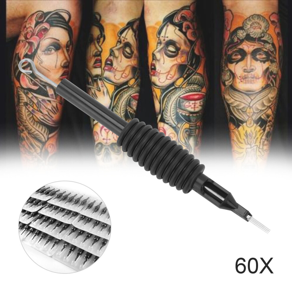 60X Tattoo Needle Tip Mix Sizes Body Needles Tube 3/4 Grip