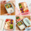 (Blue) 3 Compartments Lunchboxes Food Bento Boxes 4