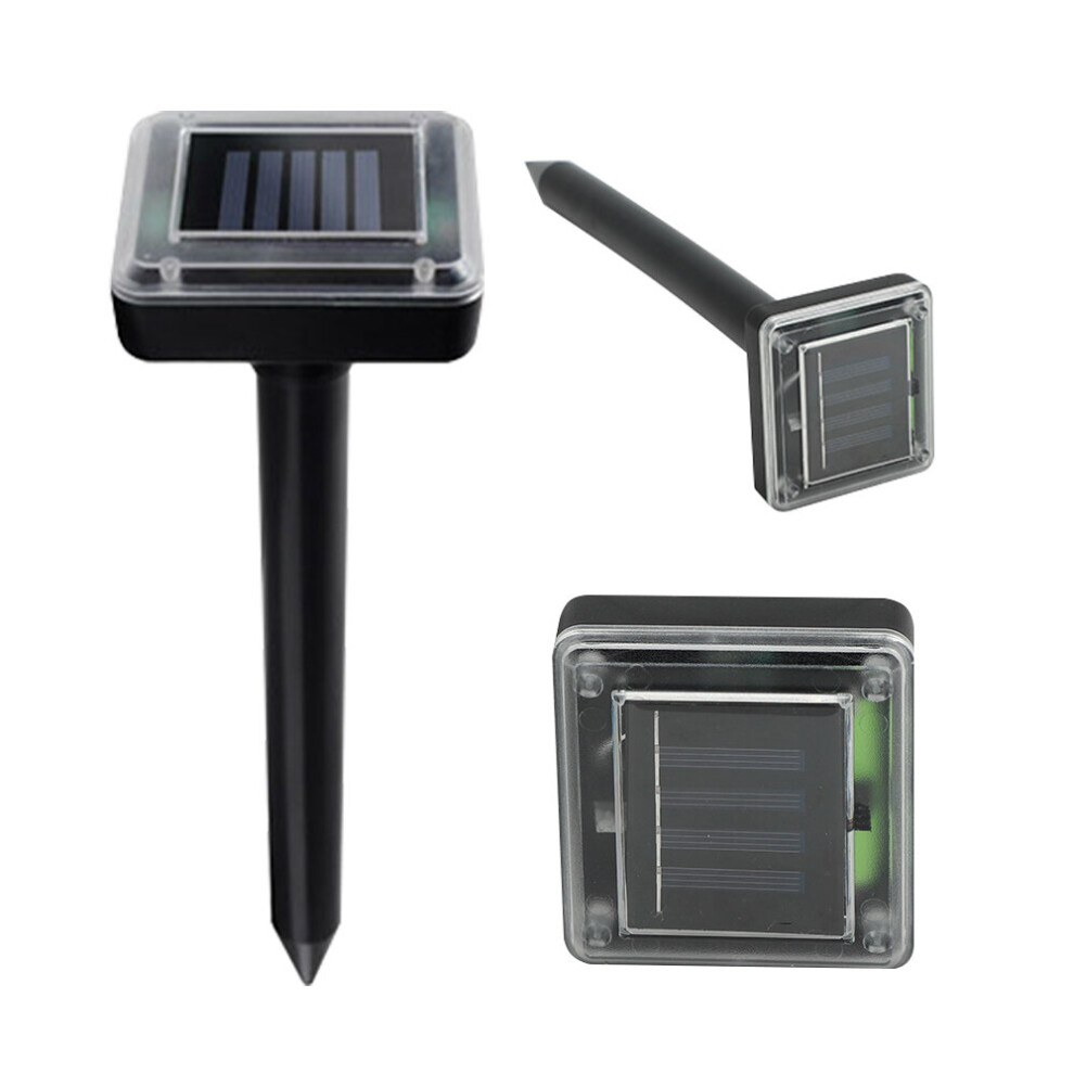 2X Solar Ultrasonic Garden Deterrent Repeller Animal Bird Cat Pest Dog Black