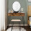 Costway Vanity Table Set Make up Dressing Table Desk Cushioned Stool w/Mirror 6