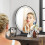Costway Vanity Table Set Make up Dressing Table Desk Cushioned Stool w/Mirror 5