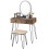 Costway Vanity Table Set Make up Dressing Table Desk Cushioned Stool w/Mirror 1