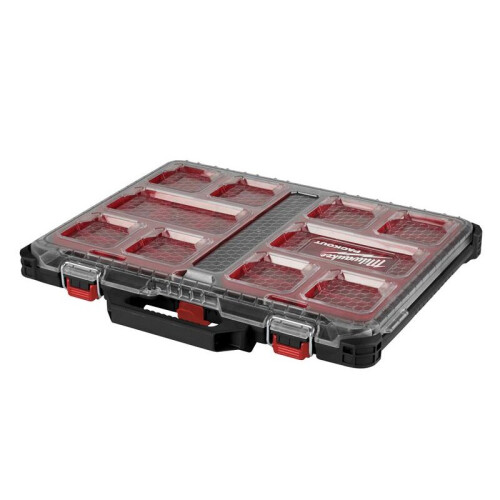Milwaukee Organiseur Slim PACKOUT - MILWAUKEE - 4932471064 - 10 Compartiments - Polymère Résistant - IP65