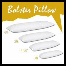 (Double 4ft 6inch) Deluxe Quality Duck Feather & Down Bolster Pillow Effective Support 100% Cotton Cover Available in All Sizes