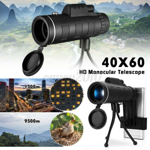 40X60 Zoom Optical HD Lens Monocular Telescope Starscope Hunting Camping Travel