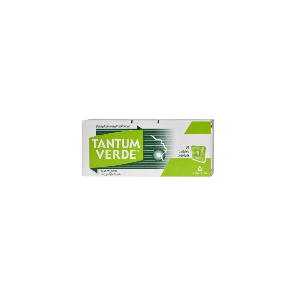 Angelini Tantum Verde, Mint Flavor, 20 Lozenges Sore Throat Cold & Flu