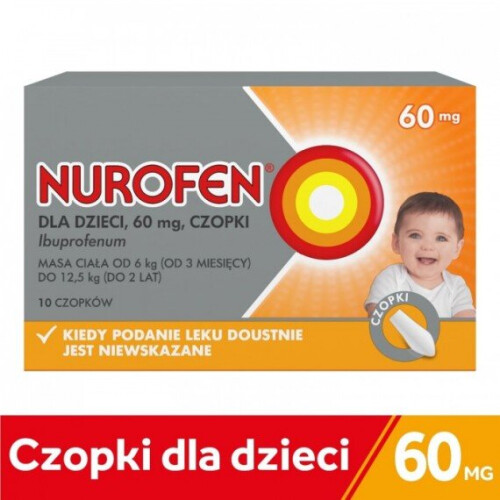 Nurofen, suppositories for children from 3 months, 60mg, 10 pcs Pain Relief