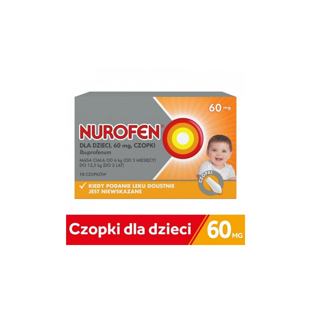 Nurofen, suppositories for children from 3 months, 60mg, 10 pcs Pain Relief