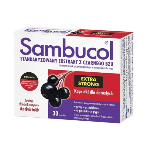 Sambucol Extra Strong, 30 capsules Sore Throat Cold & Flu