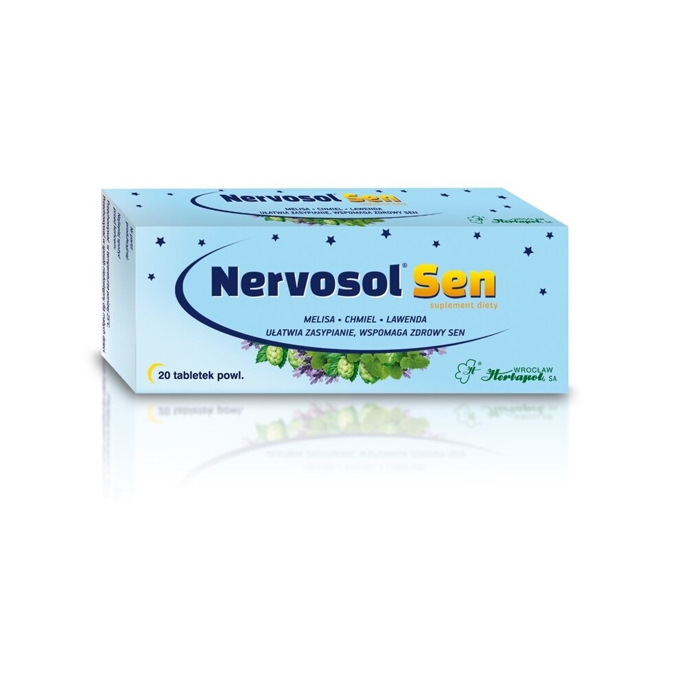 Nervosol Sen 20 tablets Calming Herbal Tabs Stres Spokojny Sen Nerwica