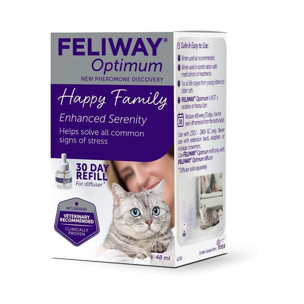 Feliway Optimum Refill For Cats 48Ml – Advanced Feline Pheromone Complex For Calming Scratching, Urine Spraying, Fears & Anxiety
