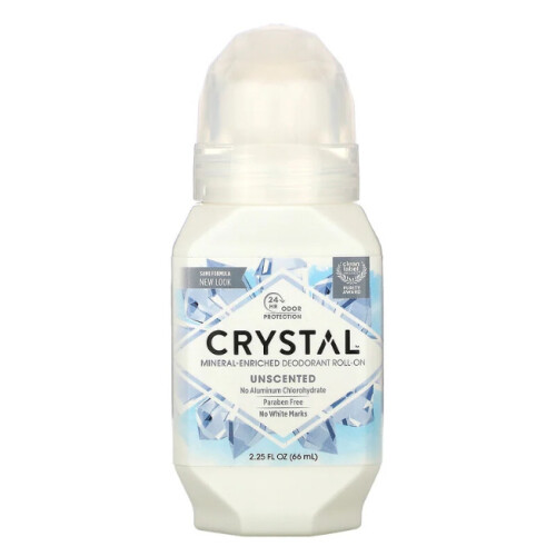 Crystal Body Deodorant, Mineral-Enriched Deodorant Roll-On, Unscented, 66ml