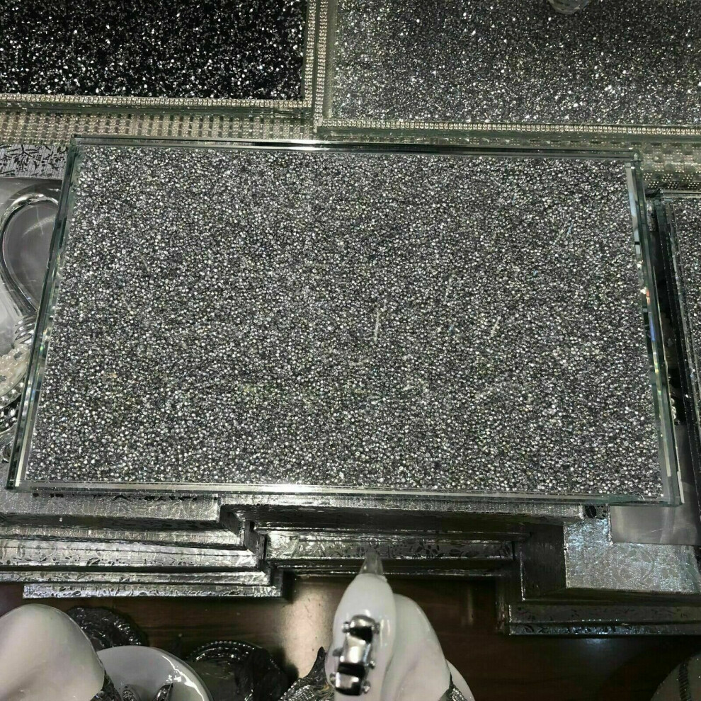 Crushed Diamond Chopping Board Crystal Filled Silver 30X40Cm Diamante Sparkle_Uk-image-OPC-P6YHFKX-NEW