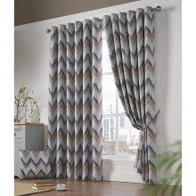 (Ochre, 66x72") Oslo Eyelet Ring Top Curtains Thermally Efficient Blackout Curtains