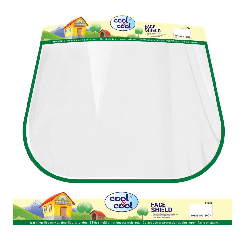 Cool & Cool Face Shield - Green | Reusable, Anti-Fog Face Protection | Comfortable, Lightweight Shield For Adults & Kids 8901951453025