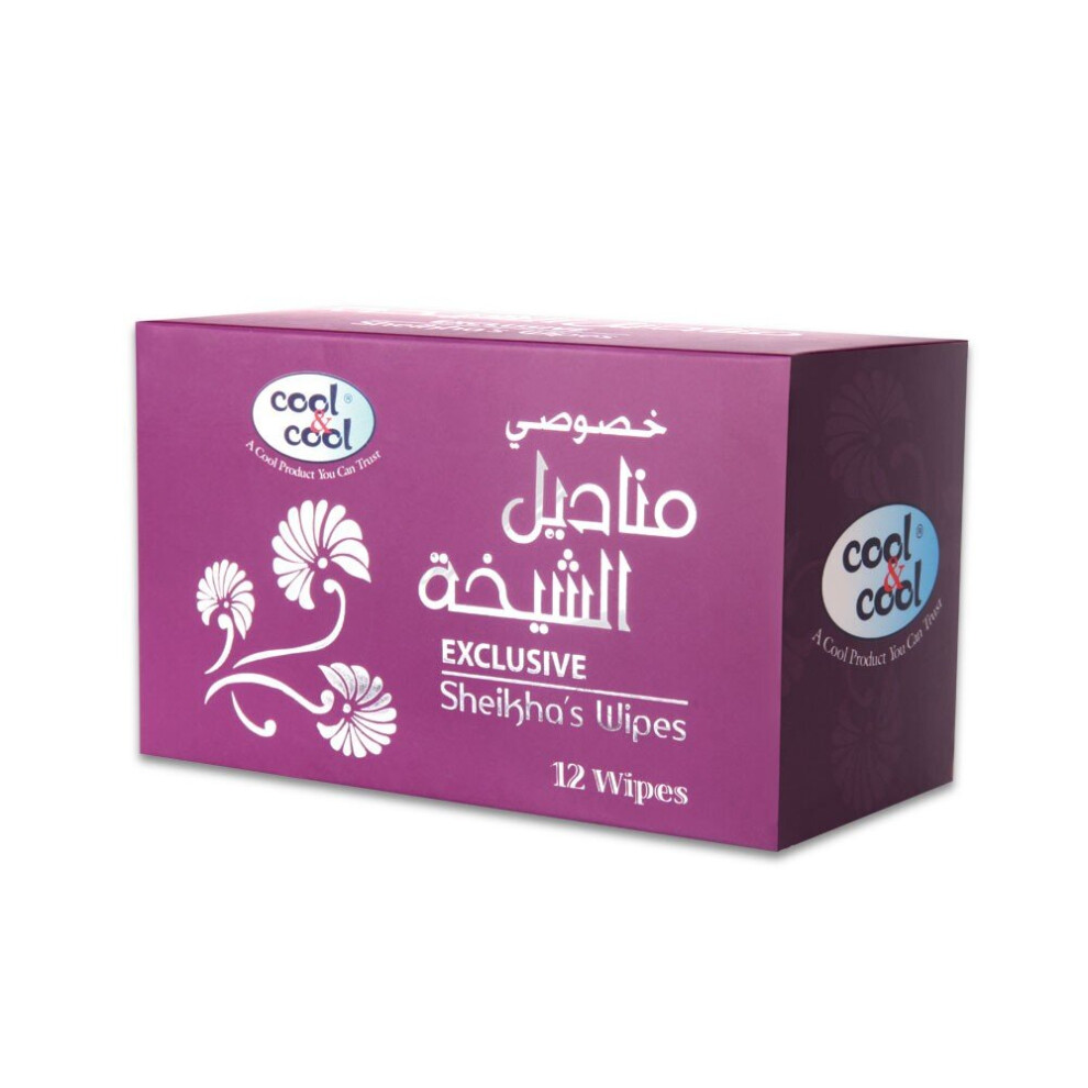 Cool & Cool Sheikha's Wipes 12-Count – Hypoallergenic, Alcohol-Free, Gentle Multi-Purpose Wipes For Hands & Face, Travel-Ready