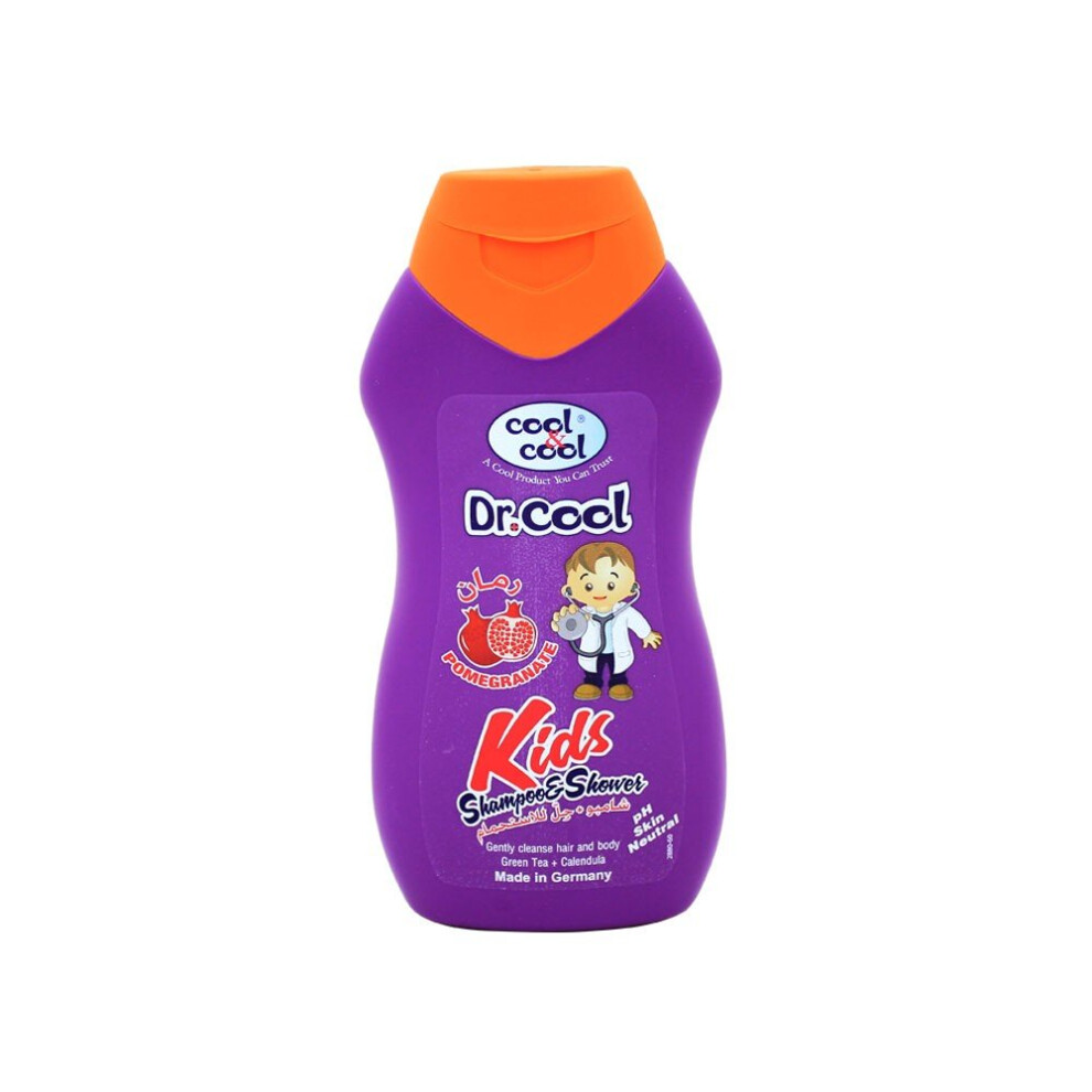 Dr. Cool Kids Shampoo Pomegranate 250Ml | Gentle, Nourishing Hair Care For Kids | Paraben-Free, Sulfate-Free, Moisturizing Shampoo Cool & Cool